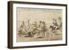 Série de caricatures parisiennes:  plaisirs et désagréments du vélocipède et  chevaux orifères-null-Framed Giclee Print