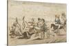 Série de caricatures parisiennes:  plaisirs et désagréments du vélocipède et  chevaux orifères-null-Stretched Canvas