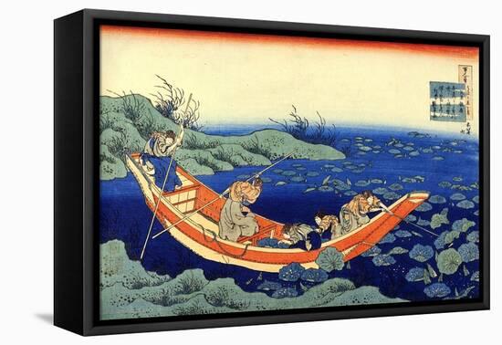 Serie De Cent Poemes De Cent Poetes :  Fumiya No Asayasu  Estampe De Katsushika Hokusai (1760-1849)-Katsushika Hokusai-Framed Stretched Canvas