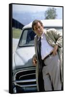Serie televisee Columbo with Peter Falk (inspecteur Columbo), 1971-93 (devant sa voiture Peugeot 40-null-Framed Stretched Canvas
