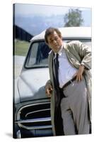 Serie televisee Columbo with Peter Falk (inspecteur Columbo), 1971-93 (devant sa voiture Peugeot 40-null-Stretched Canvas