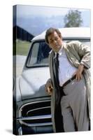 Serie televisee Columbo with Peter Falk (inspecteur Columbo), 1971-93 (devant sa voiture Peugeot 40-null-Stretched Canvas