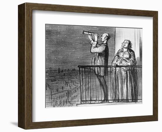 Series Actualites, the Comet, Parisiens Incredules, Plate 394, Le Charivari, 1st May 1857-Honore Daumier-Framed Giclee Print