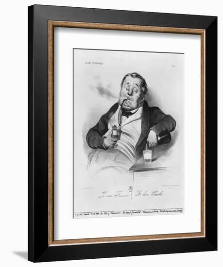 Series Galerie Physionomique, a True Smoker, 1836-Honore Daumier-Framed Giclee Print