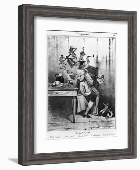 Series L'Imagination, the Headache, c.1830-Honore Daumier-Framed Giclee Print