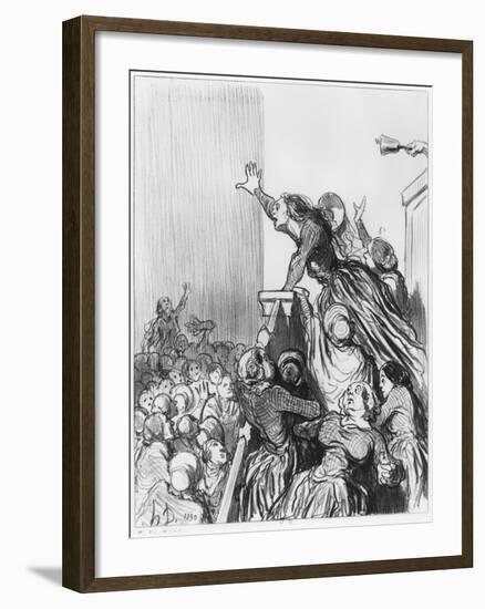 Series Les Divorceuses, Plate 1, Illustration from Le Charivari, 4th August 1848-Honore Daumier-Framed Giclee Print