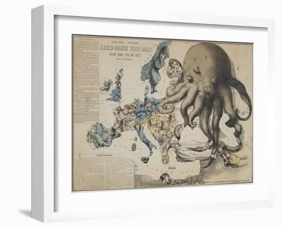 Serio-Comic War Map of Europe for the Year 1877, London-Frederick W Rose-Framed Giclee Print