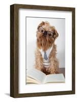 Serious Dog In Glasses-Okssi-Framed Photographic Print