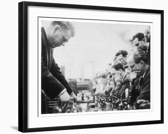 Serious Thought at a Chess Match-Henry Grant-Framed Photographic Print