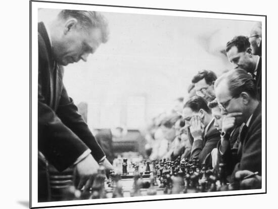 Serious Thought at a Chess Match-Henry Grant-Mounted Photographic Print