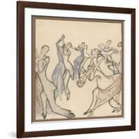 Seriously Passionate Couples Dance the Tango-Olaf Gulbransson-Framed Art Print