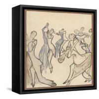 Seriously Passionate Couples Dance the Tango-Olaf Gulbransson-Framed Stretched Canvas