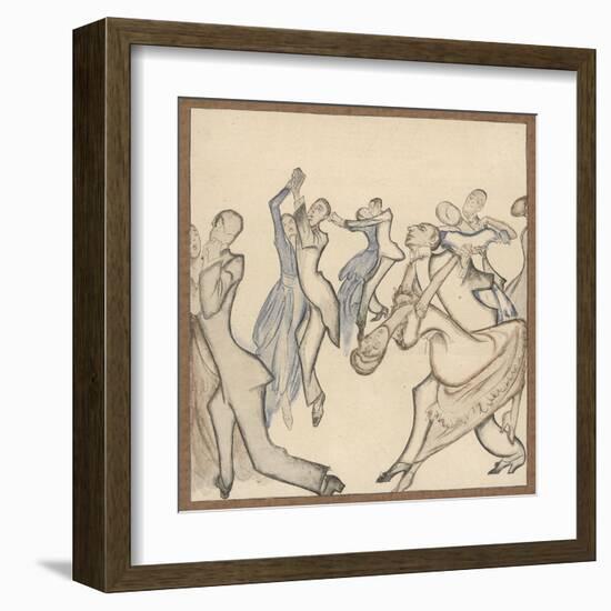 Seriously Passionate Couples Dance the Tango-Olaf Gulbransson-Framed Art Print