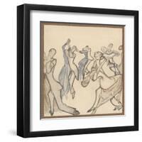 Seriously Passionate Couples Dance the Tango-Olaf Gulbransson-Framed Art Print