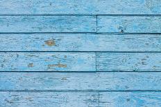 Texture of Blue Hipster Color Wood Panel. Old Shabby Painted Weathered Plank-serkus-Photographic Print