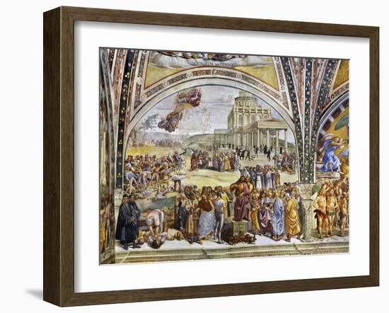 Sermon and Deeds of Antichrist, from Last Judgment Fresco Cycle, 1499-1504-Luca Signorelli-Framed Giclee Print