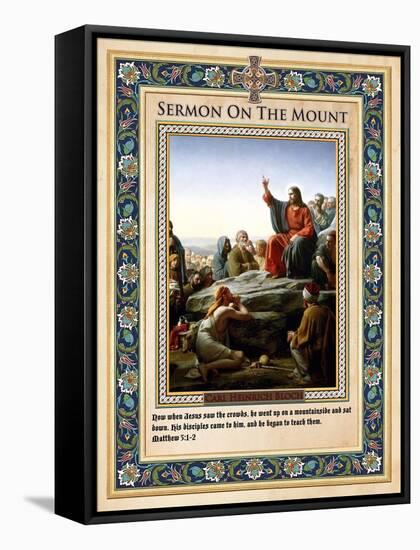 Sermon on the Mount-Carl Bloch-Framed Stretched Canvas