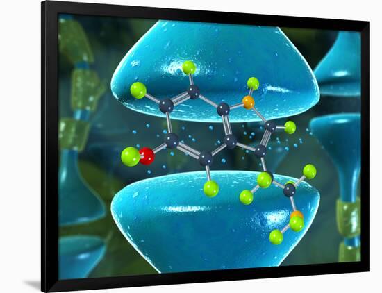 Serotonin Neurotransmitter Molecule-David Mack-Framed Photographic Print