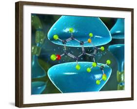 Serotonin Neurotransmitter Molecule-David Mack-Framed Photographic Print