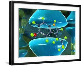 Serotonin Neurotransmitter Molecule-David Mack-Framed Photographic Print