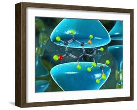 Serotonin Neurotransmitter Molecule-David Mack-Framed Photographic Print