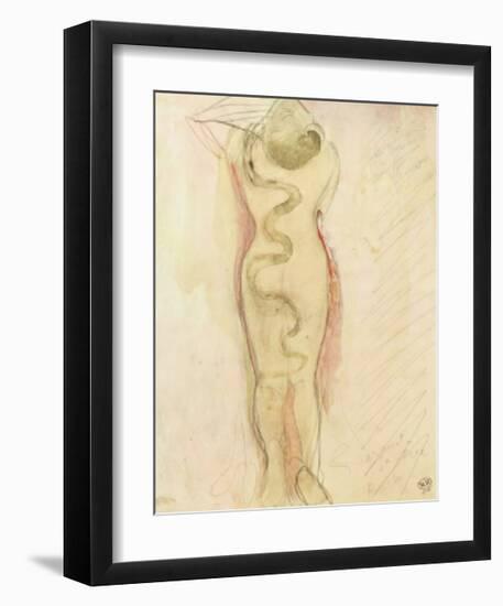 Serpent Et Eve-Auguste Rodin-Framed Art Print