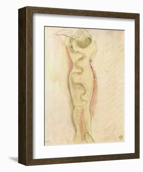 Serpent Et Eve-Auguste Rodin-Framed Art Print