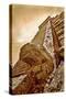 Serpent Head and Long Stairway on Pyramid of Kukulcan-Thom Lang-Stretched Canvas