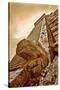 Serpent Head and Long Stairway on Pyramid of Kukulcan-Thom Lang-Stretched Canvas