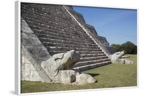 Serpent Heads, El Castillo (Pyramid of Kulkulcan), Chichen Itza, Yucatan, Mexico, North America-Richard Maschmeyer-Framed Photographic Print