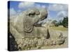 Serpent's Head at Bottom of Great Pyramid, Chichen Itza, Mayan Site, Mexico, Central America-Christopher Rennie-Stretched Canvas