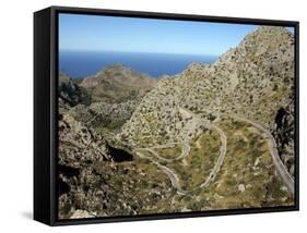 Serpentine Road to Sa Calobra, Mallorca, Balearic Islands, Spain, Mediterranean, Europe-Hans Peter Merten-Framed Stretched Canvas