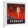 Serrano Brand - Redlands, California - Citrus Crate Label-Lantern Press-Framed Art Print