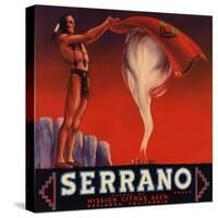 Serrano Brand - Redlands, California - Citrus Crate Label-Lantern Press-Stretched Canvas