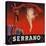 Serrano Brand - Redlands, California - Citrus Crate Label-Lantern Press-Stretched Canvas