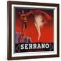 Serrano Brand - Redlands, California - Citrus Crate Label-Lantern Press-Framed Art Print