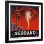 Serrano Brand - Redlands, California - Citrus Crate Label-Lantern Press-Framed Art Print