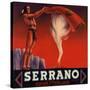 Serrano Brand - Redlands, California - Citrus Crate Label-Lantern Press-Stretched Canvas