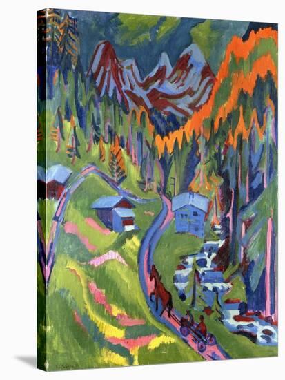 Sertig Path in Summer; Sertigweg Im Sommer, 1923-Ernst Ludwig Kirchner-Stretched Canvas