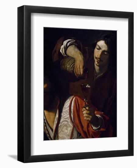 Servant Pouring Wine, Detail of Meeting of Drinkers-Nicolas Tournier-Framed Giclee Print