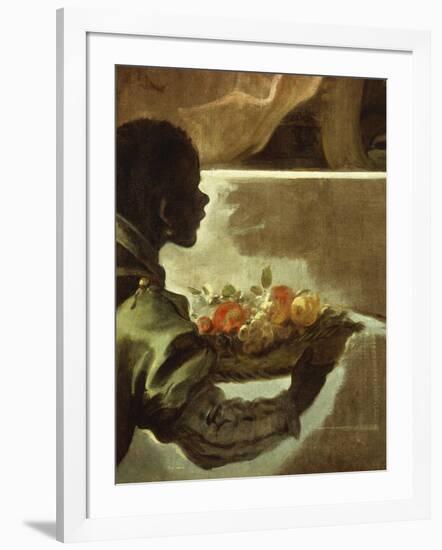 Servant Presenting a Basket of Fruit, Detail from Homage to Velazquez for the Count of Santiesteban-Luca Giordano-Framed Giclee Print