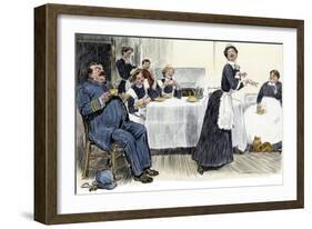 Servants Imitating the Lady of the House, circa 1900-null-Framed Giclee Print