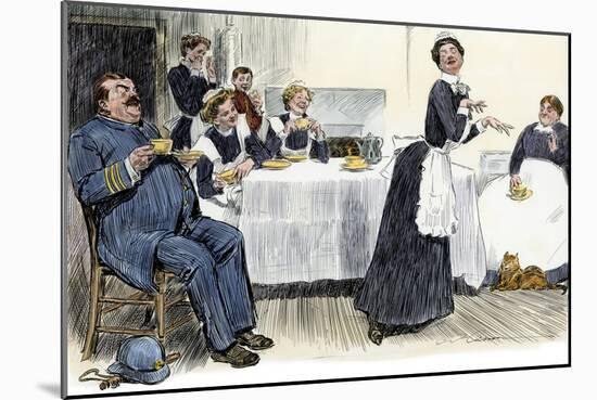 Servants Imitating the Lady of the House, circa 1900-null-Mounted Giclee Print