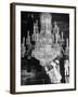 Servants of British Lord Archibald Wavell cleaning Crystal Chandelier in Opulent Palace-Margaret Bourke-White-Framed Photographic Print