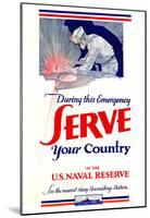 Serve Your Country US Naval Reserve WWII War Propaganda Art Print Poster-null-Mounted Poster