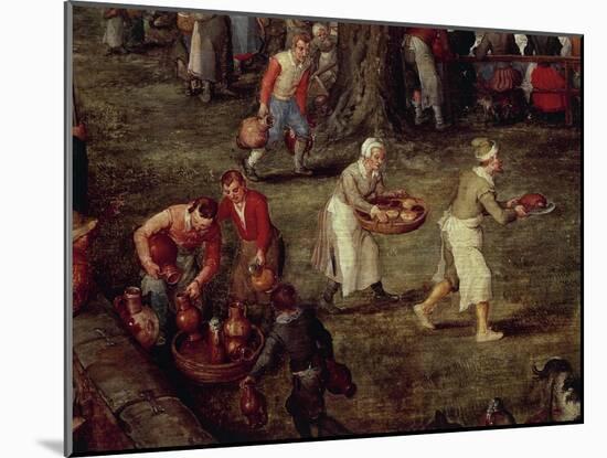 Servers Carrying Food and Wine, Detail from Wedding Banquet Presided over by Archduke and Infanta-Jan Brueghel the Elder-Mounted Giclee Print