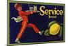 Service Brand - La Habra, California - Citrus Crate Label-Lantern Press-Mounted Art Print