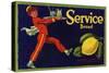 Service Brand - La Habra, California - Citrus Crate Label-Lantern Press-Stretched Canvas