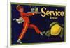 Service Brand - La Habra, California - Citrus Crate Label-Lantern Press-Framed Art Print