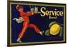 Service Brand - La Habra, California - Citrus Crate Label-Lantern Press-Framed Art Print